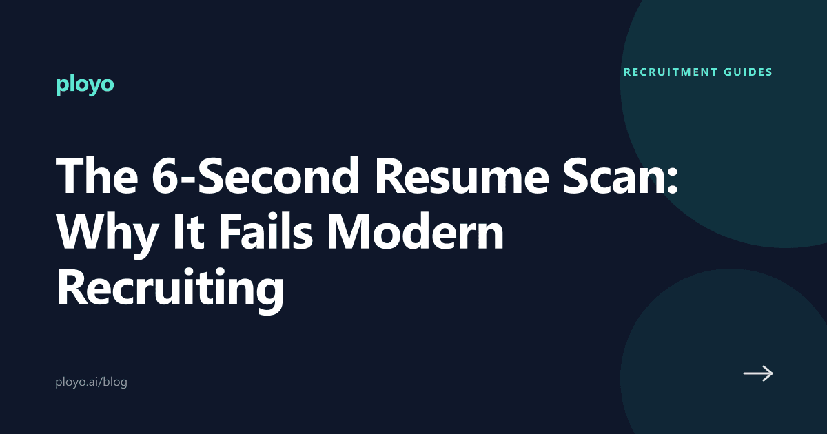 Cover illustration for the Ployo article on the 6-second resume scan problem in recruiting