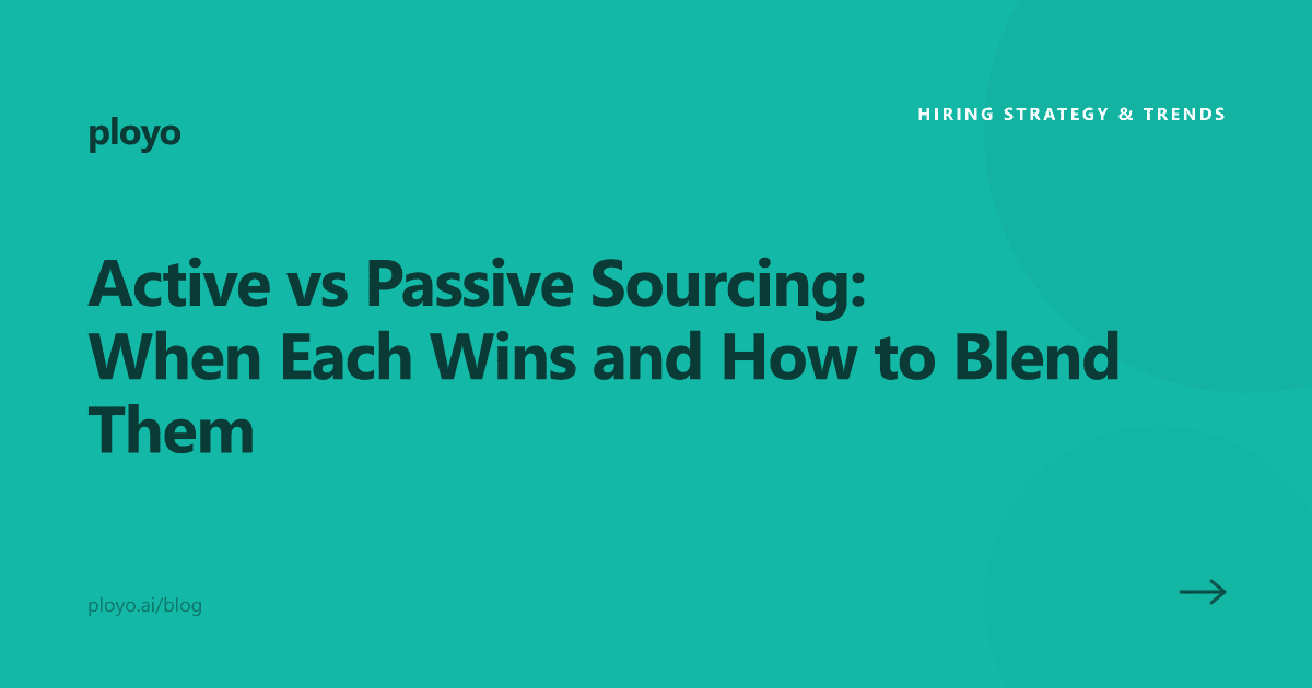 Illustration comparing active and passive candidate sourcing strategies for recruiters
