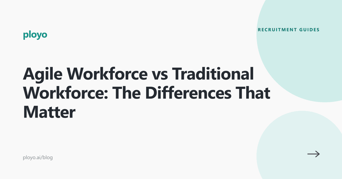 Cover illustration for the Ployo article comparing agile and traditional workforce models