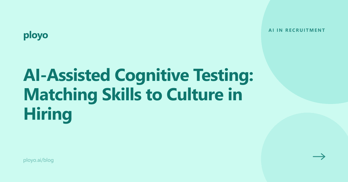 Cover illustration for the Ployo article on AI-assisted cognitive testing in hiring