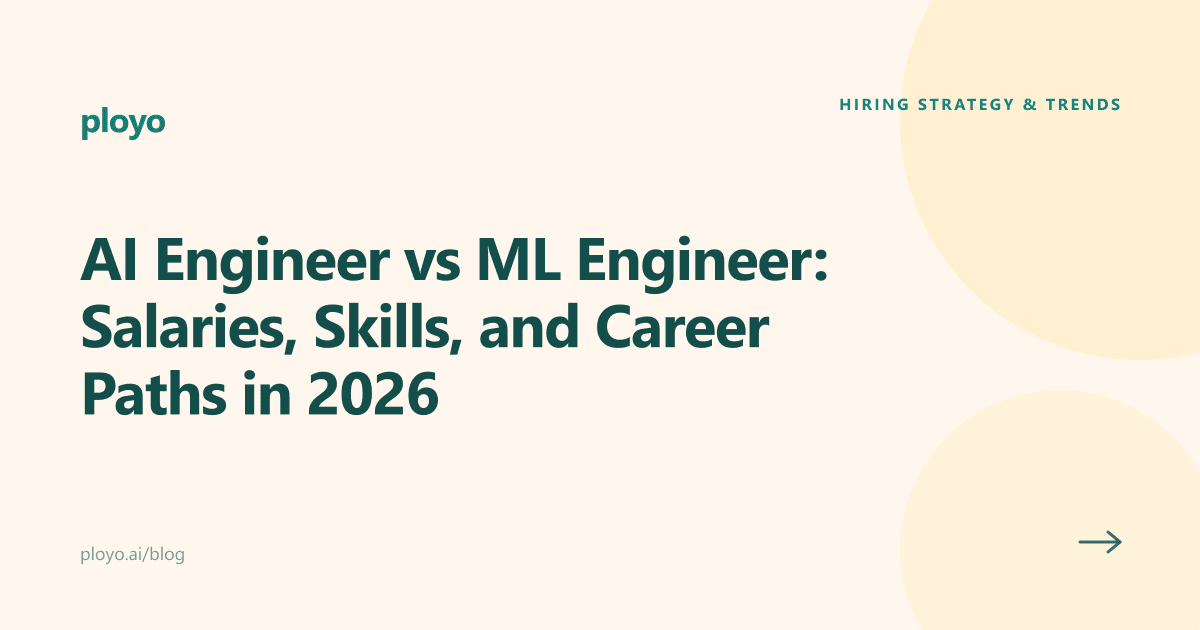 Cover illustration for the Ployo article comparing AI engineer and ML engineer career paths
