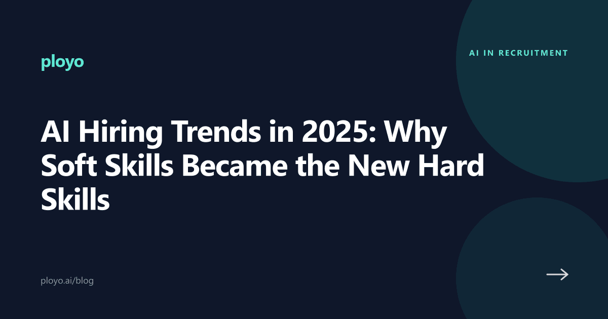 Cover illustration for the Ployo article on 2025 AI hiring trends and soft skills