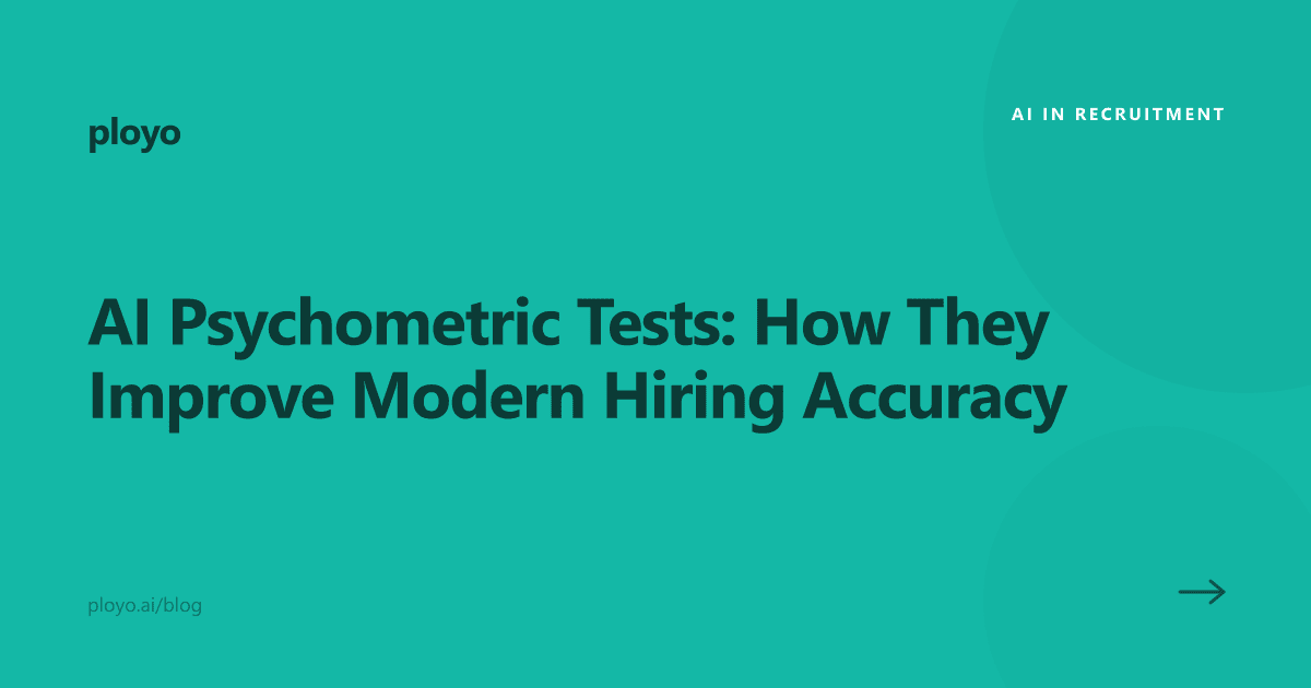Cover illustration for the Ployo article on AI psychometric tests in hiring