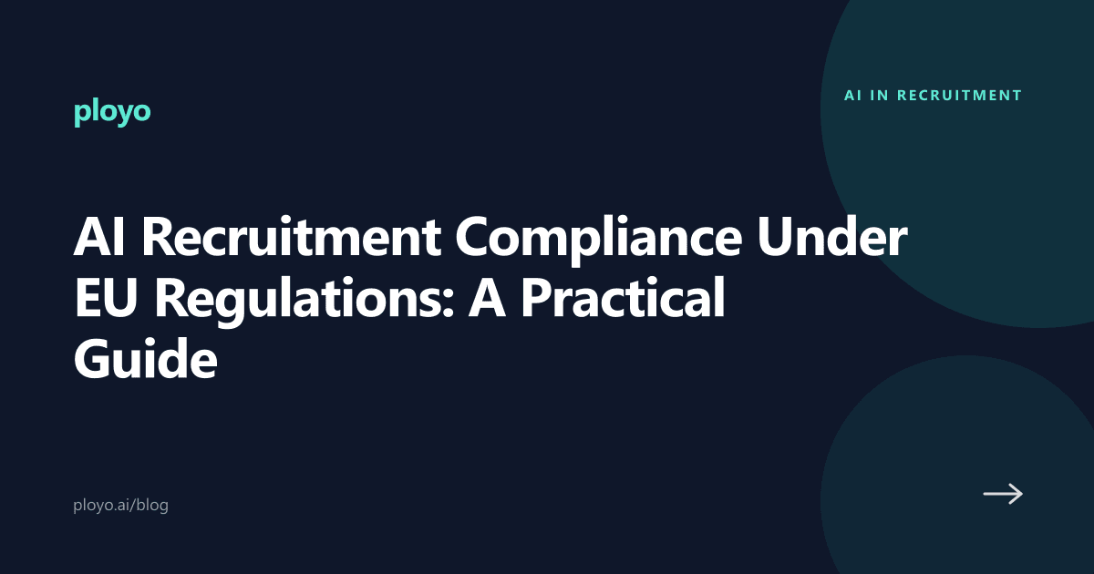 Cover illustration for the Ployo article on AI recruitment compliance under EU regulations
