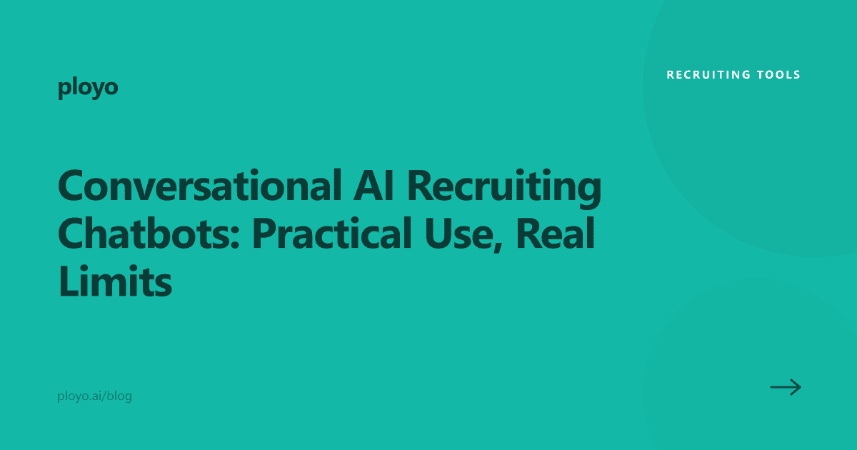 Cover illustration for the Ployo article on conversational AI recruiting chatbots
