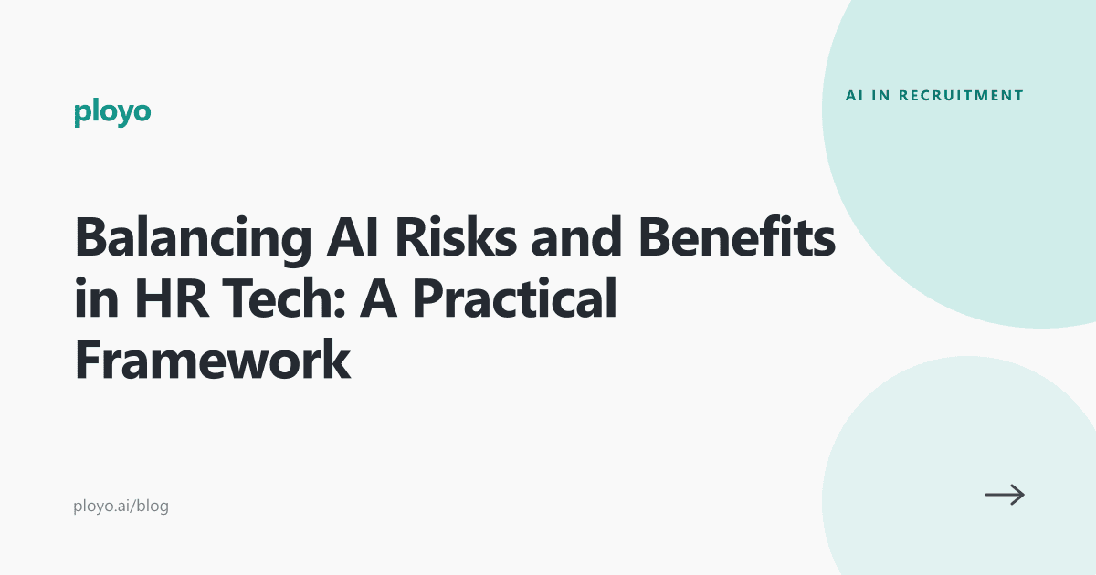 Illustration for the Ployo article on balancing AI risks and benefits in HR tech