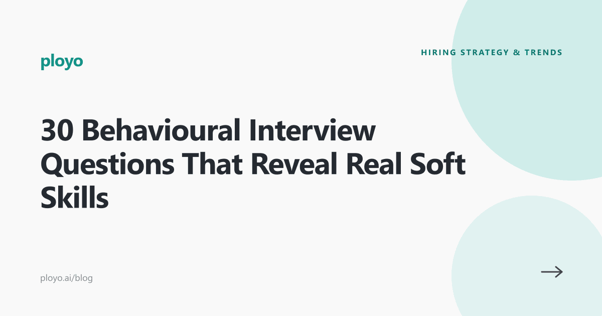 Cover illustration for the Ployo article on behavioural interview questions for soft skills