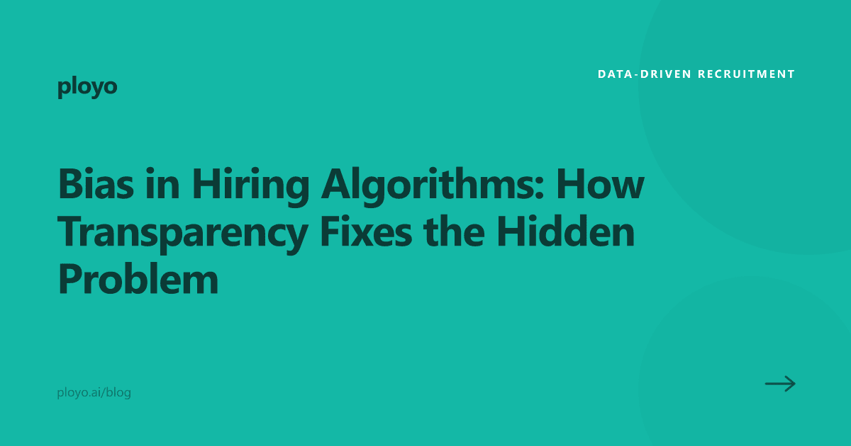 Illustration for the Ployo article on bias in hiring algorithms and how transparency fixes it