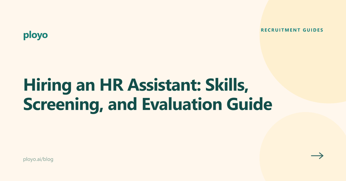 Cover illustration for the Ployo article on evaluating candidates for HR assistant roles