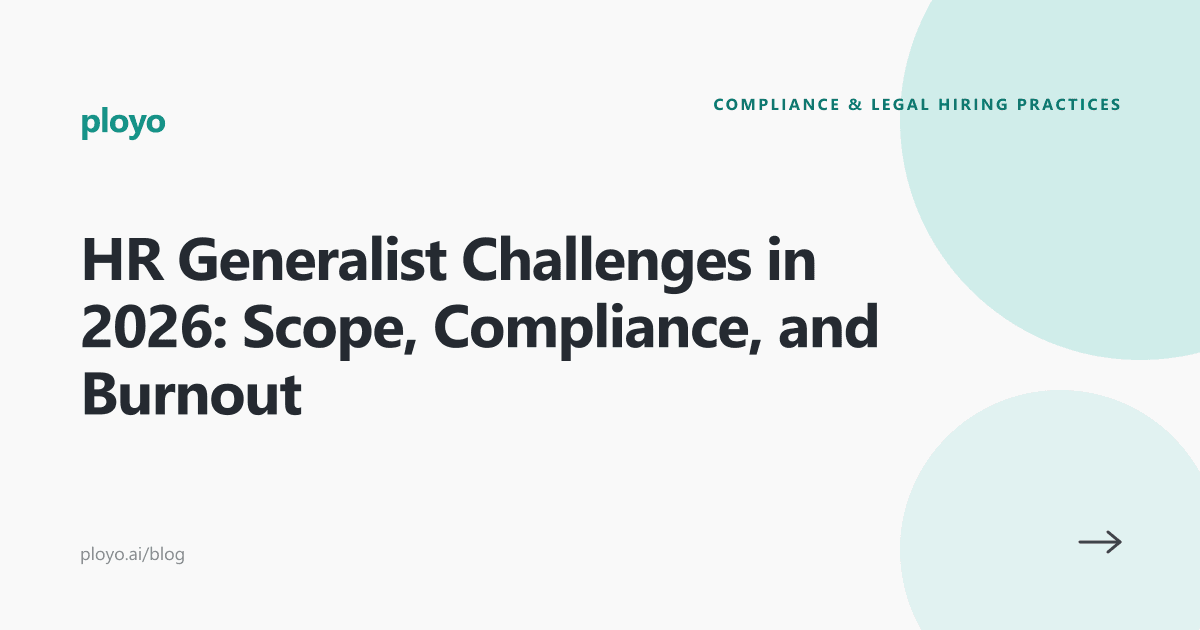 Cover illustration for the Ployo article on HR generalist challenges in 2026