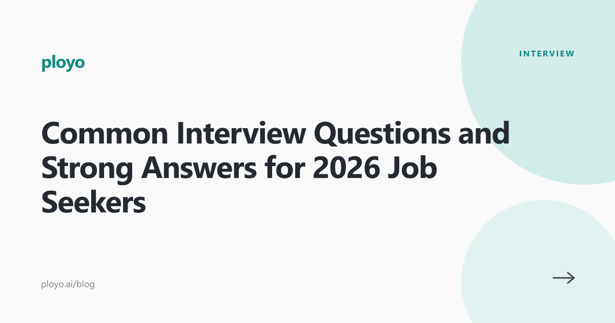 Illustration for the Ployo article on common interview questions and strong answers