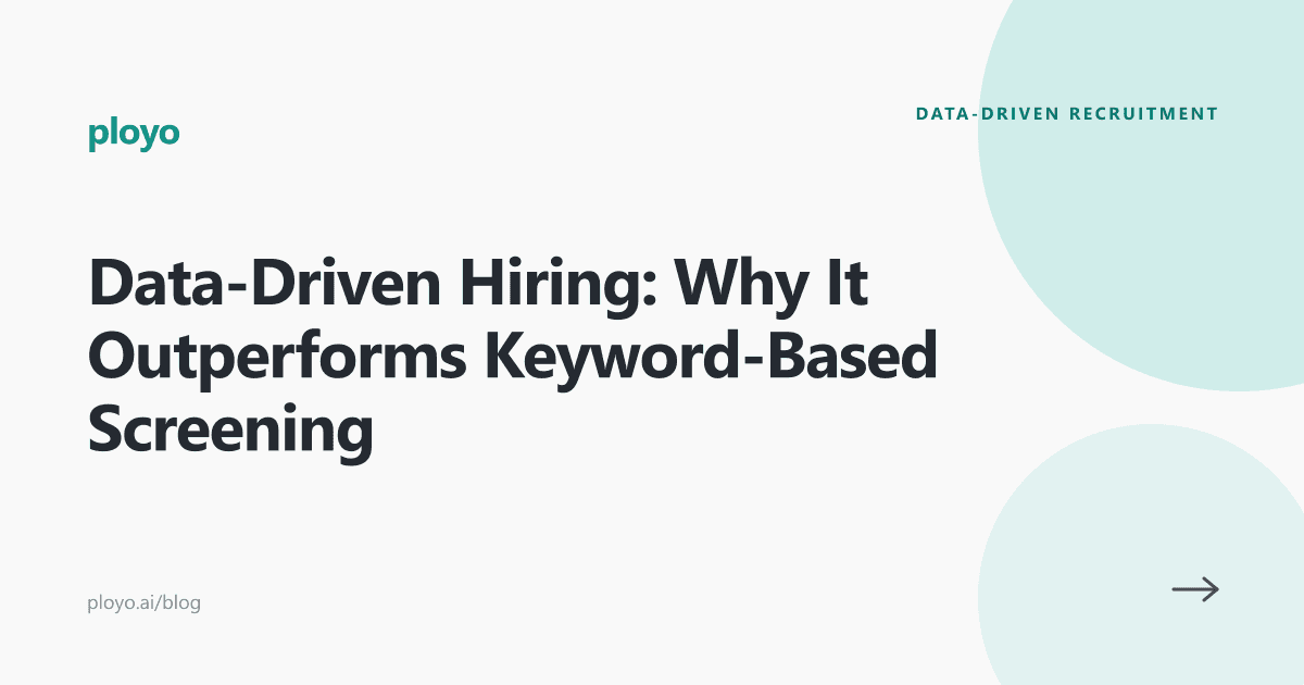 Illustration for the Ployo article on data-driven hiring versus keyword screening