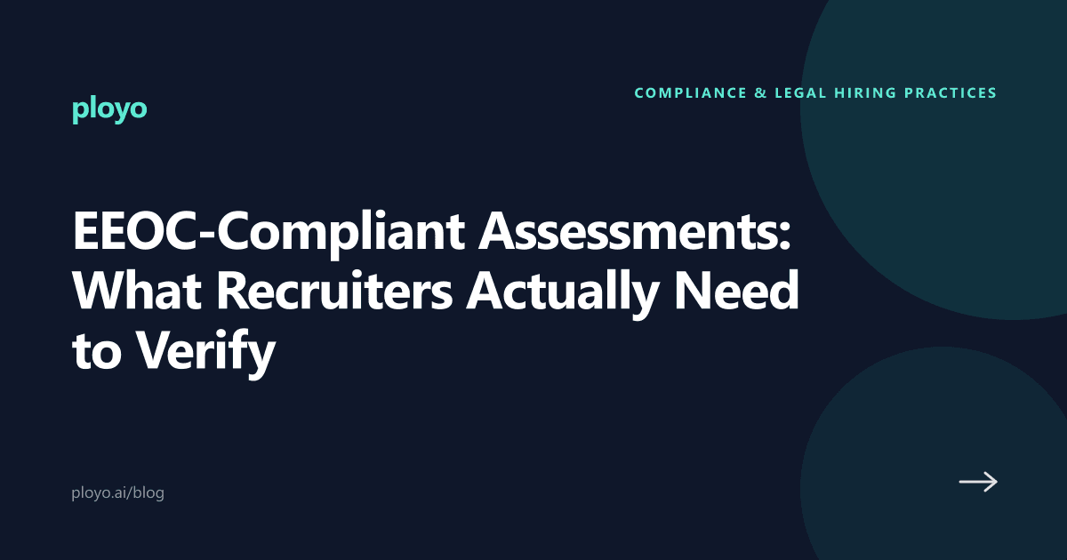 Illustration for a guide on verifying EEOC-compliant hiring assessments