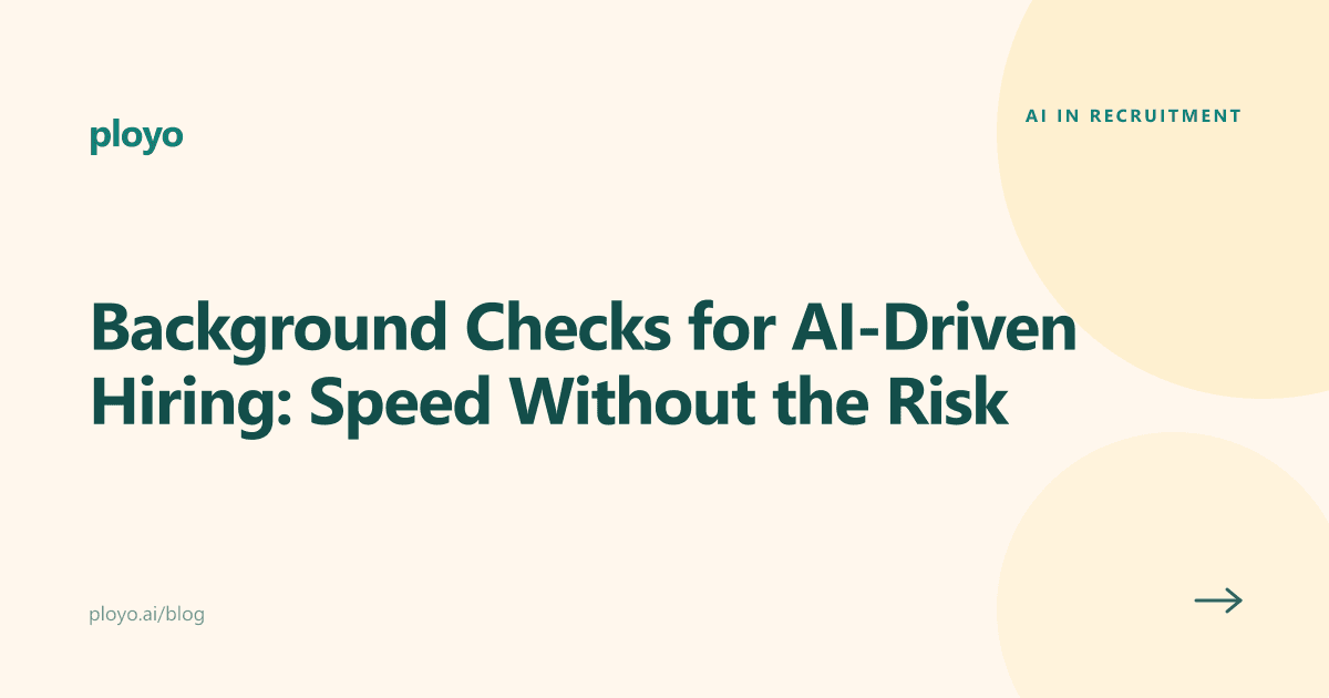 Illustration for the Ployo article on fast, compliant background checks for AI-driven hiring