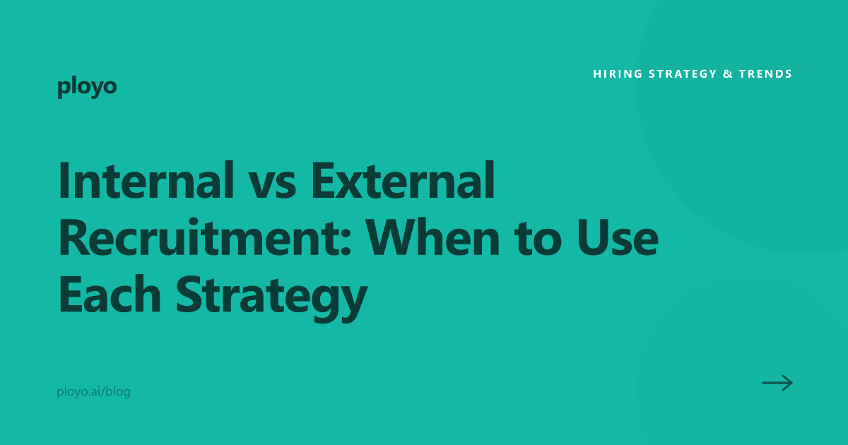 Illustration for the Ployo article on choosing internal vs external recruitment