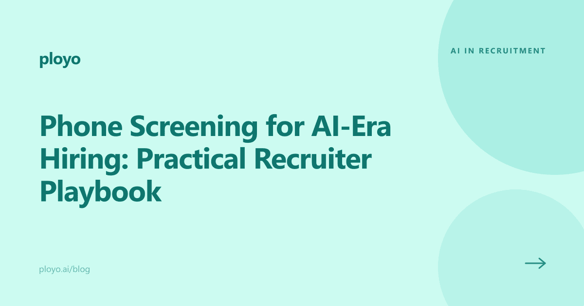 Cover illustration for the Ployo article on phone screening tips for AI hiring