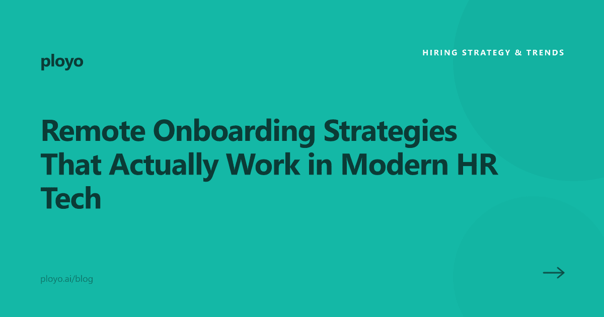 Illustration for the Ployo article on effective remote onboarding strategies in HR tech