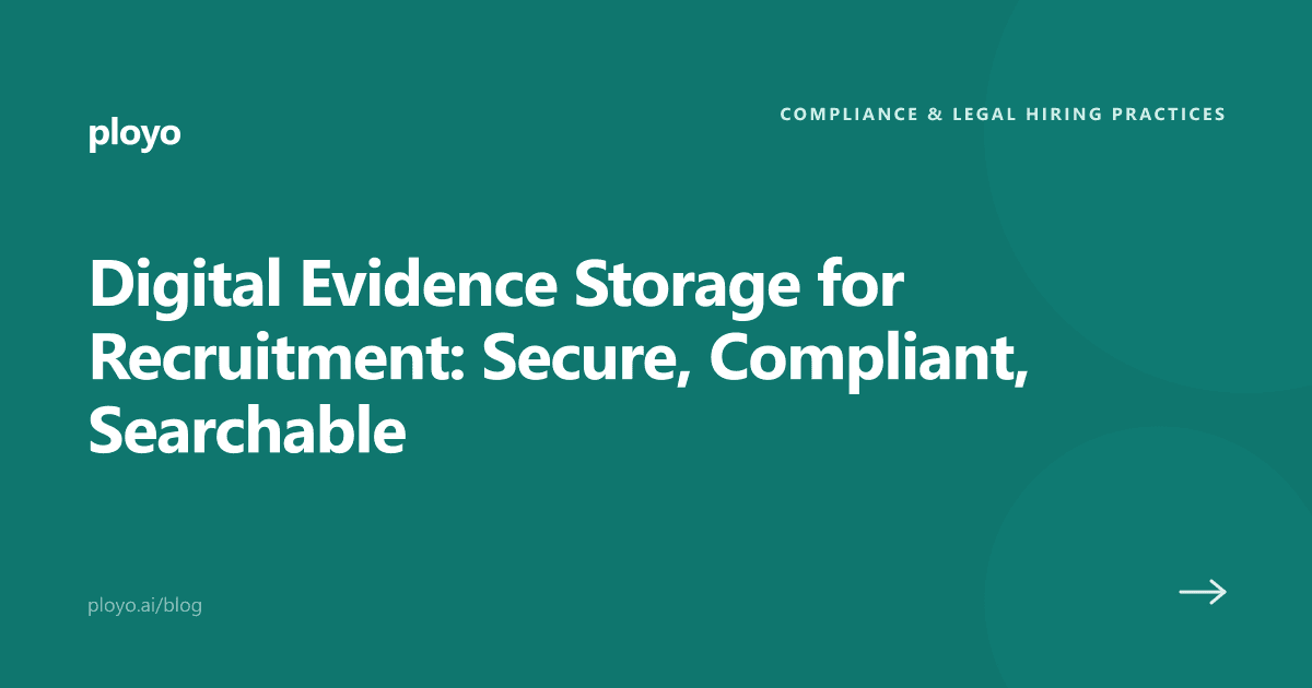 Illustration for the Ployo article on secure digital evidence storage for recruitment teams