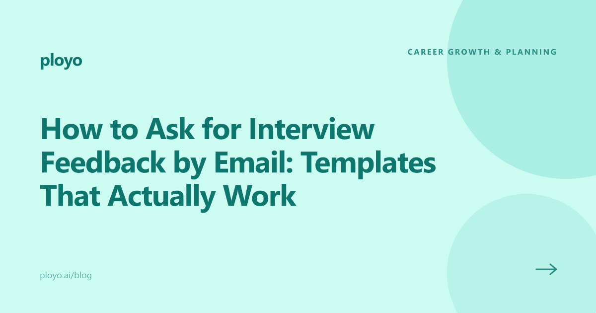Cover illustration for the Ployo article on writing interview feedback request emails