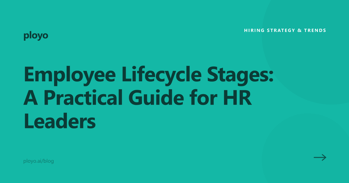 Cover illustration for the Ployo article on the six employee lifecycle stages