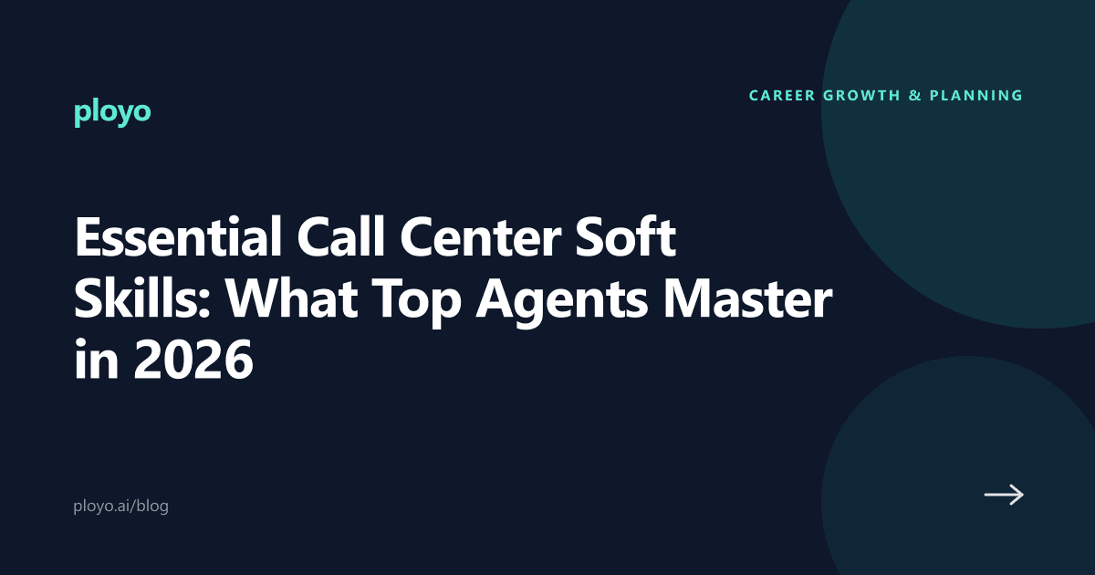 Illustration for the Ployo article on essential call center soft skills in 2026
