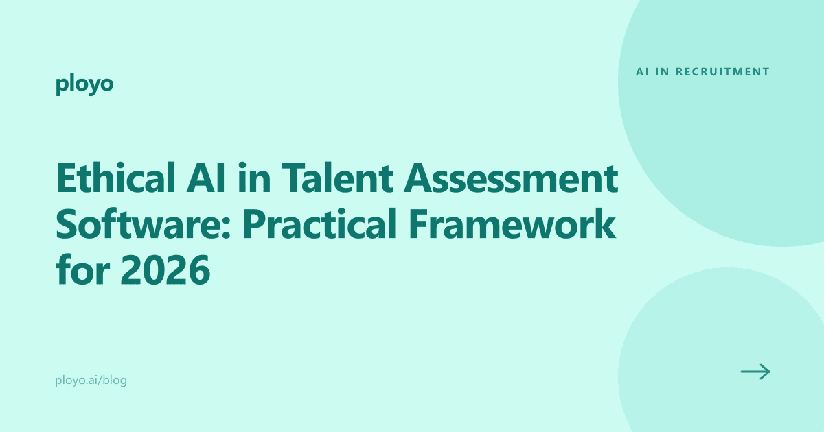 Cover illustration for the Ployo article on ethical AI use in talent assessment software