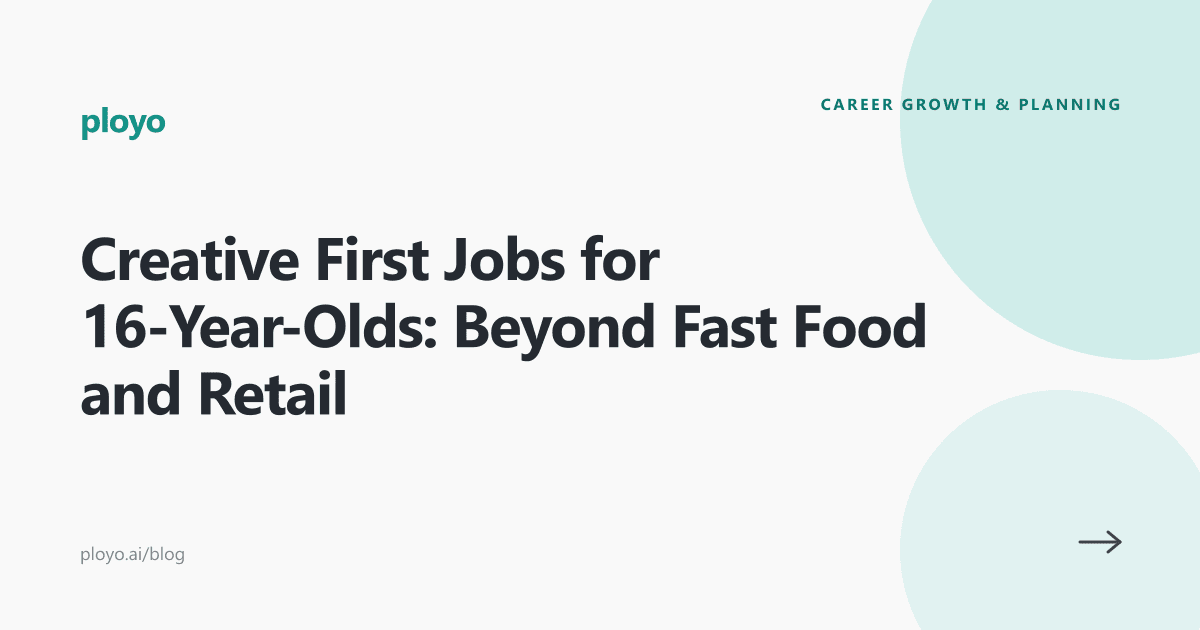 Illustration of a teenager exploring creative first job options beyond fast food and retail