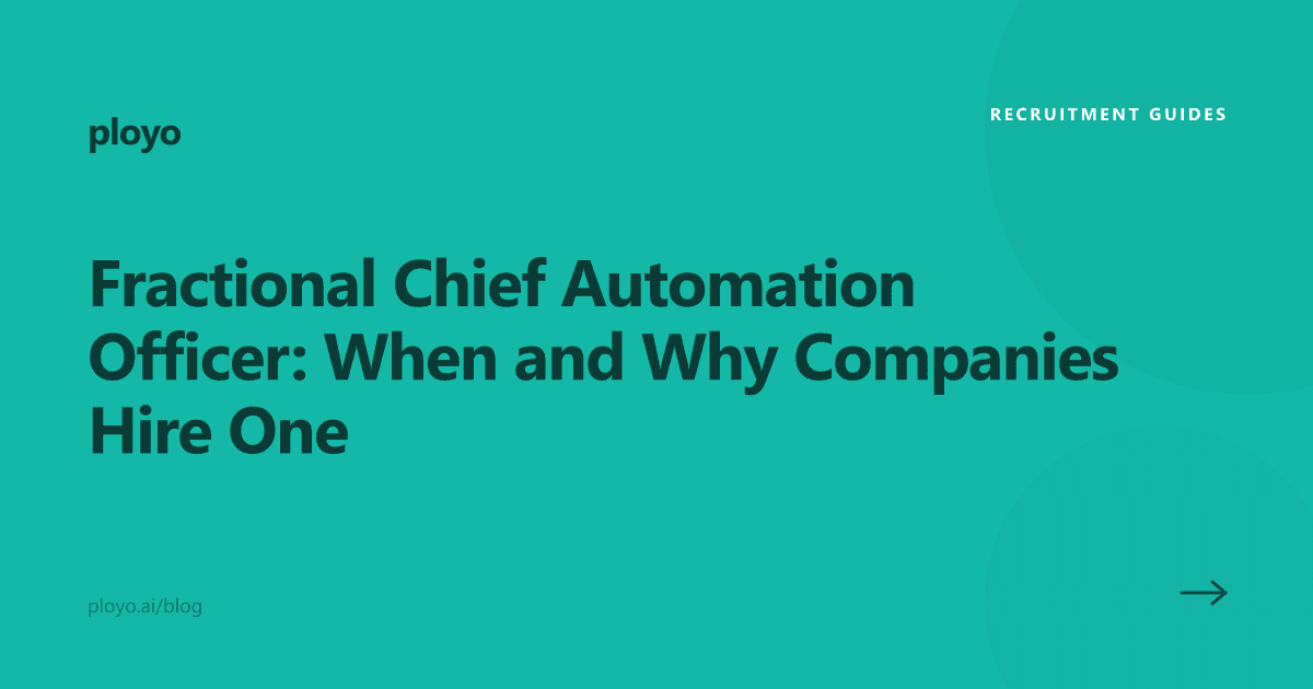 Cover illustration for the Ployo article on fractional Chief Automation Officers