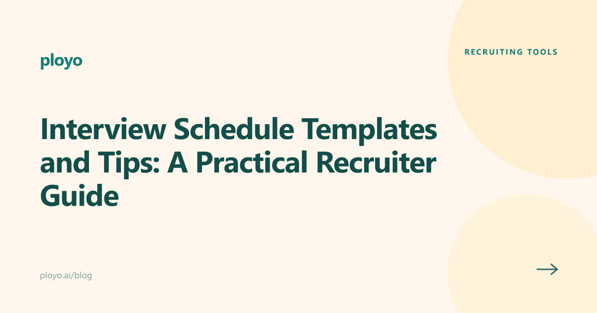 Illustration for the Ployo guide on interview schedule templates and recruiter tips