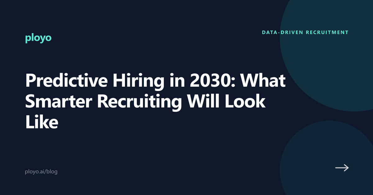 Cover illustration for the Ployo article on predictive hiring trends by 2030