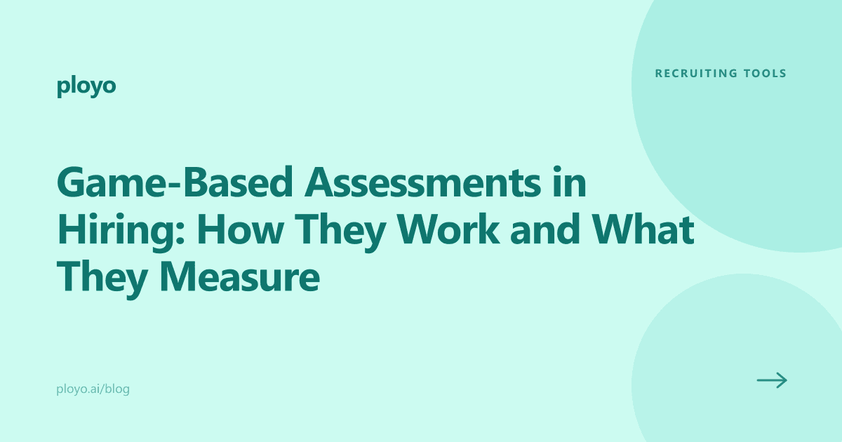 Illustration for the Ployo article on how game-based assessments work in hiring