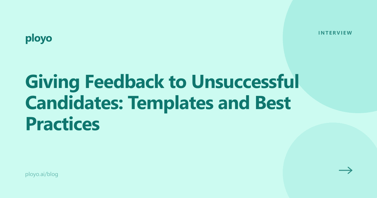 Cover illustration for the Ployo article on giving interview feedback to unsuccessful candidates