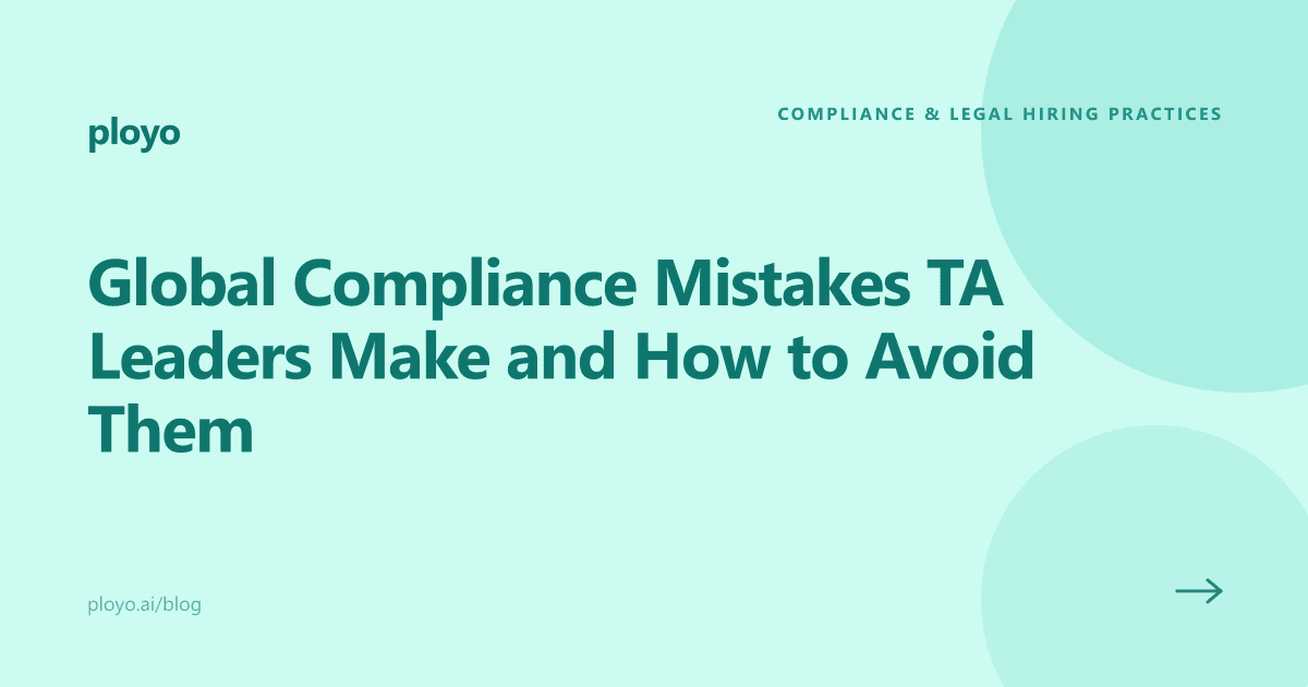 Cover illustration for the Ployo article on global compliance mistakes TA leaders make