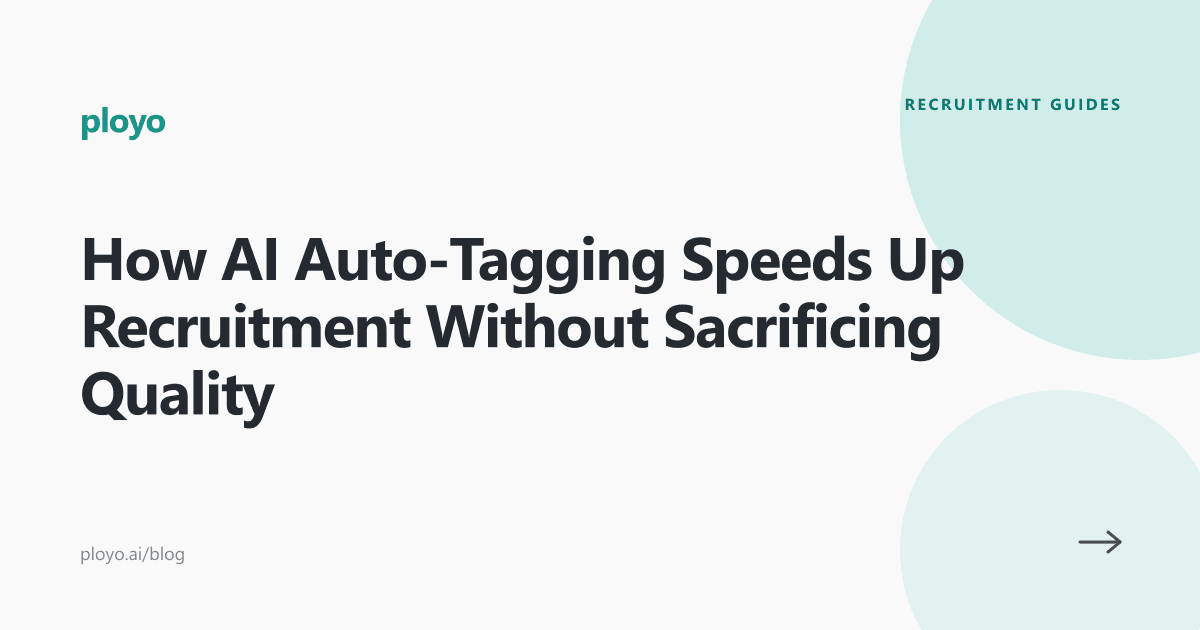 Cover illustration for the Ployo article on AI auto-tagging in recruitment