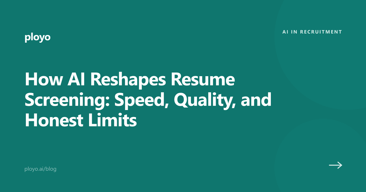 Illustration for the Ployo article on how AI reshapes resume screening