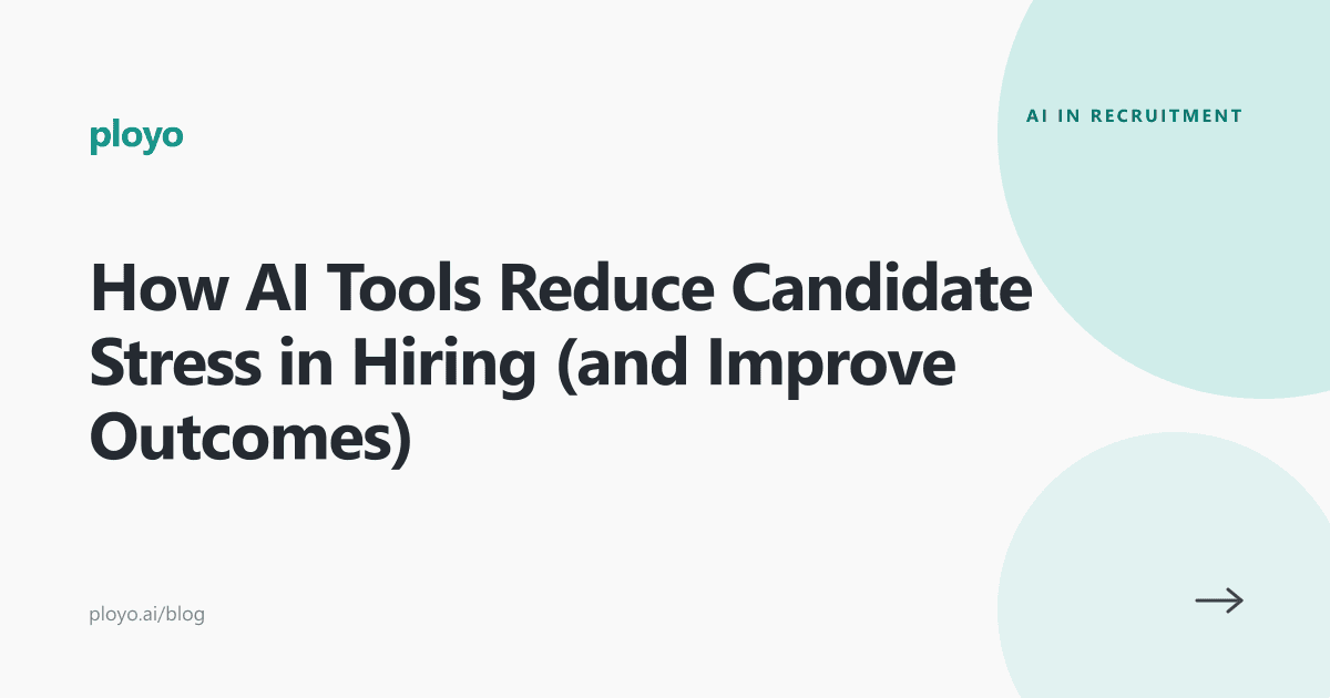 Cover illustration for the Ployo article on how AI tools reduce candidate stress in hiring