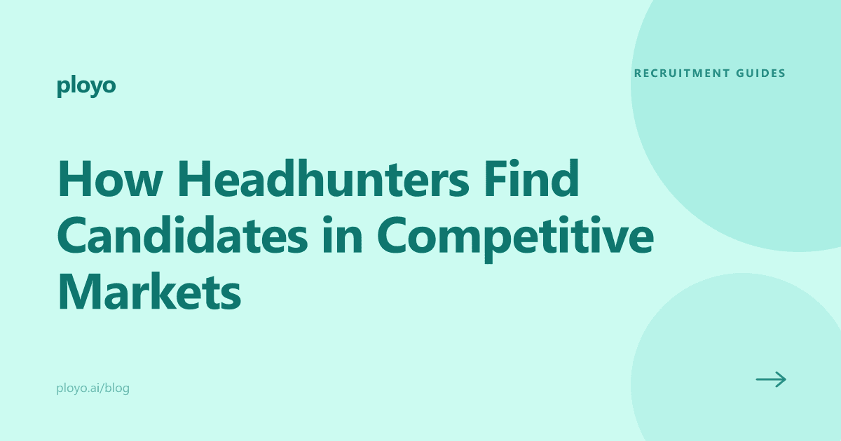 Illustration for the Ployo article on how headhunters find candidates in competitive markets