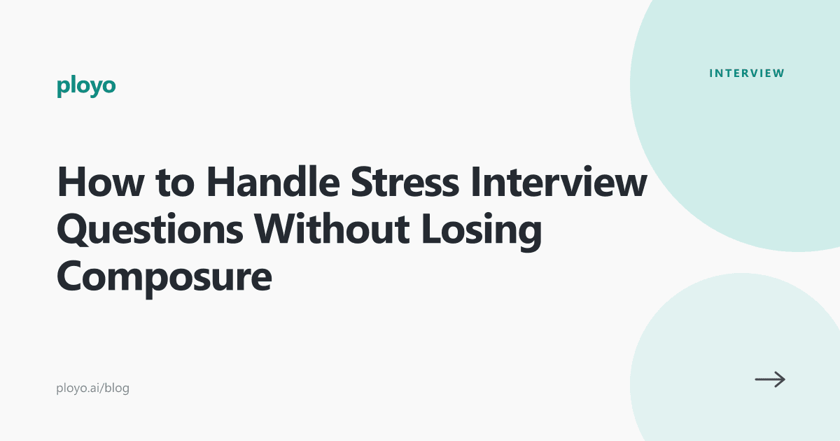 Illustration for the Ployo article on handling stress interview questions with composure