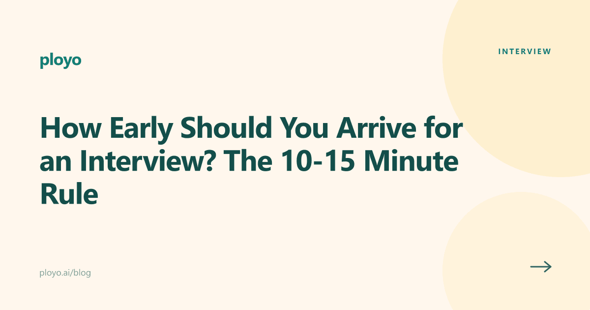 Cover illustration for the Ployo article on how early to arrive for a job interview
