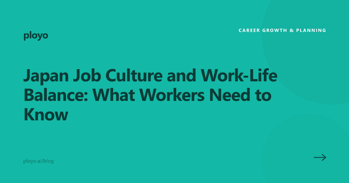 Illustration for the Ployo article on Japan job culture and work-life balance