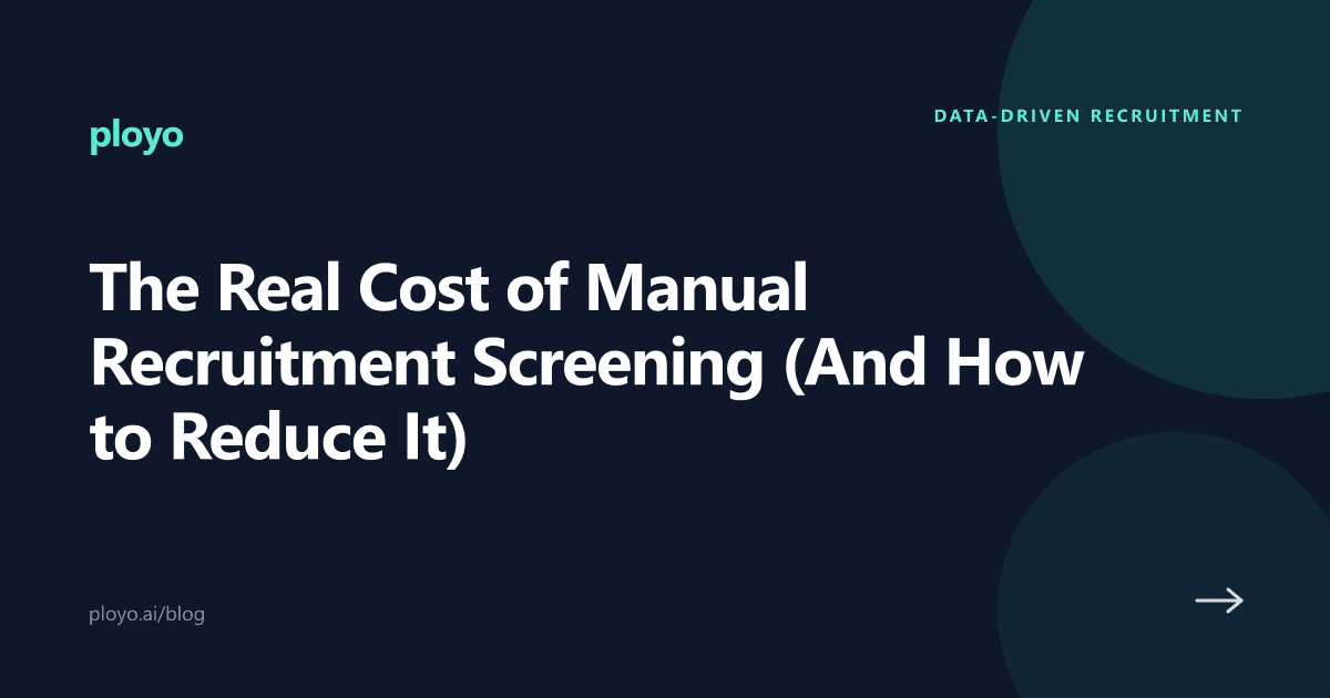 Cover illustration for the Ployo article on the true cost of manual recruitment screening
