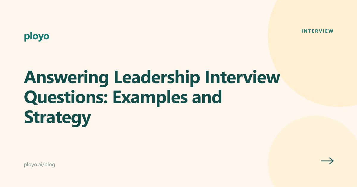 Cover illustration for the Ployo article on answering leadership interview questions