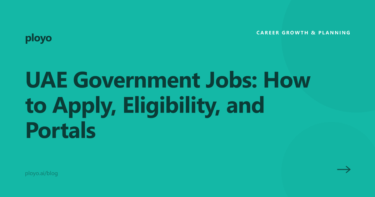 Cover illustration for the Ployo article on how to apply for UAE government jobs