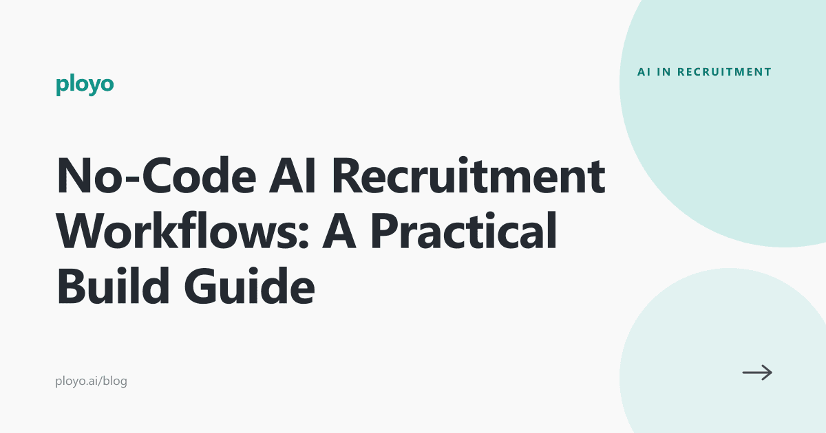 Illustration for the Ployo article on building no-code AI recruitment workflows