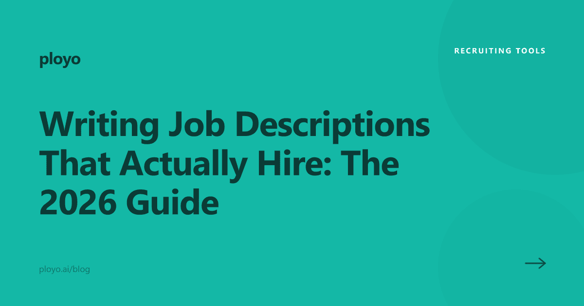 Illustration for the Ployo 2026 guide on writing job descriptions that actually hire