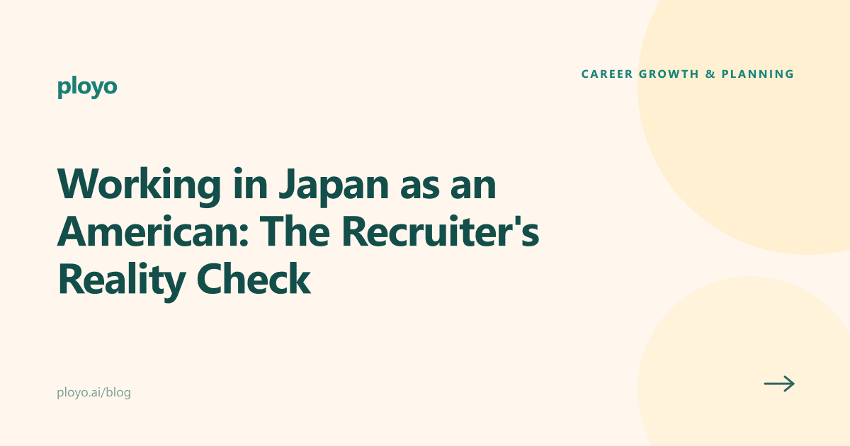 Cover illustration for the Ployo article on getting a job in Japan as an American