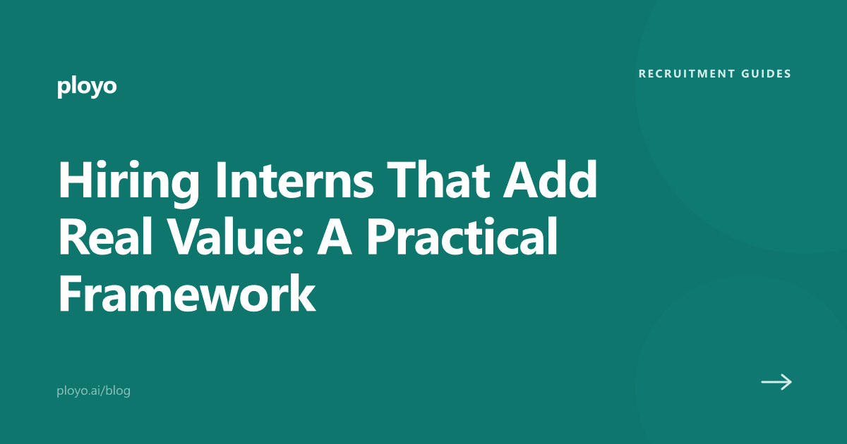 Cover illustration for the Ployo article on hiring interns who add real value