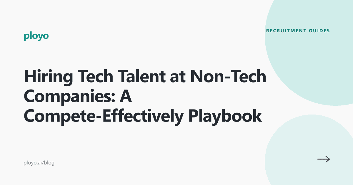 Cover illustration for the Ployo article on hiring tech talent at non-tech companies