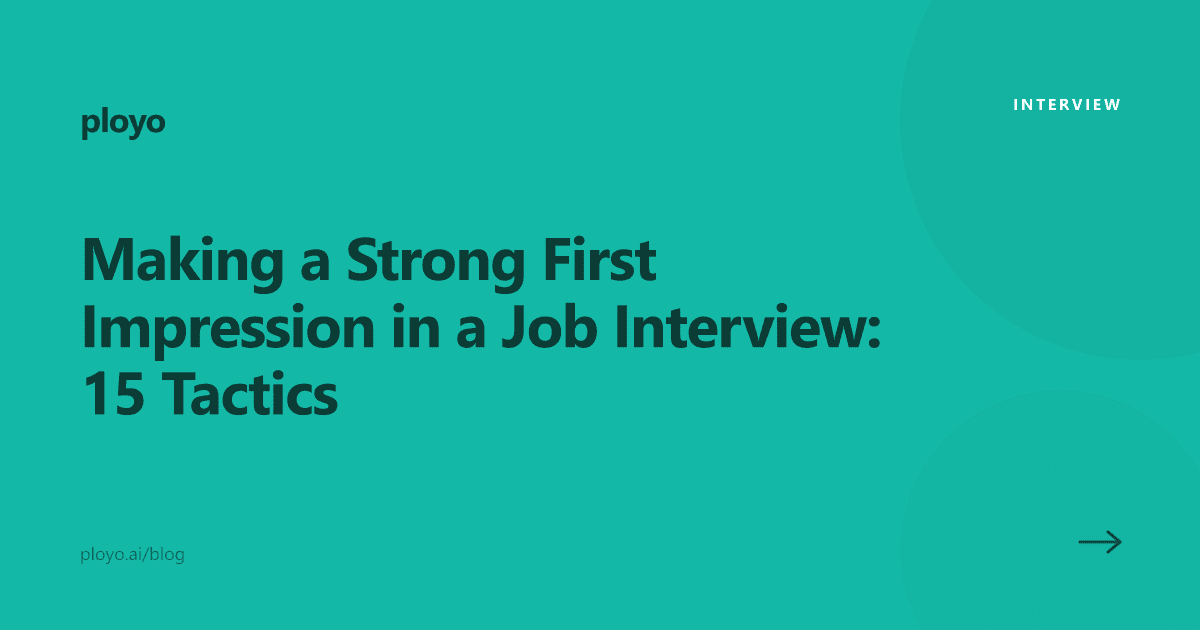 Cover illustration for the Ployo article on making a strong first impression in a job interview
