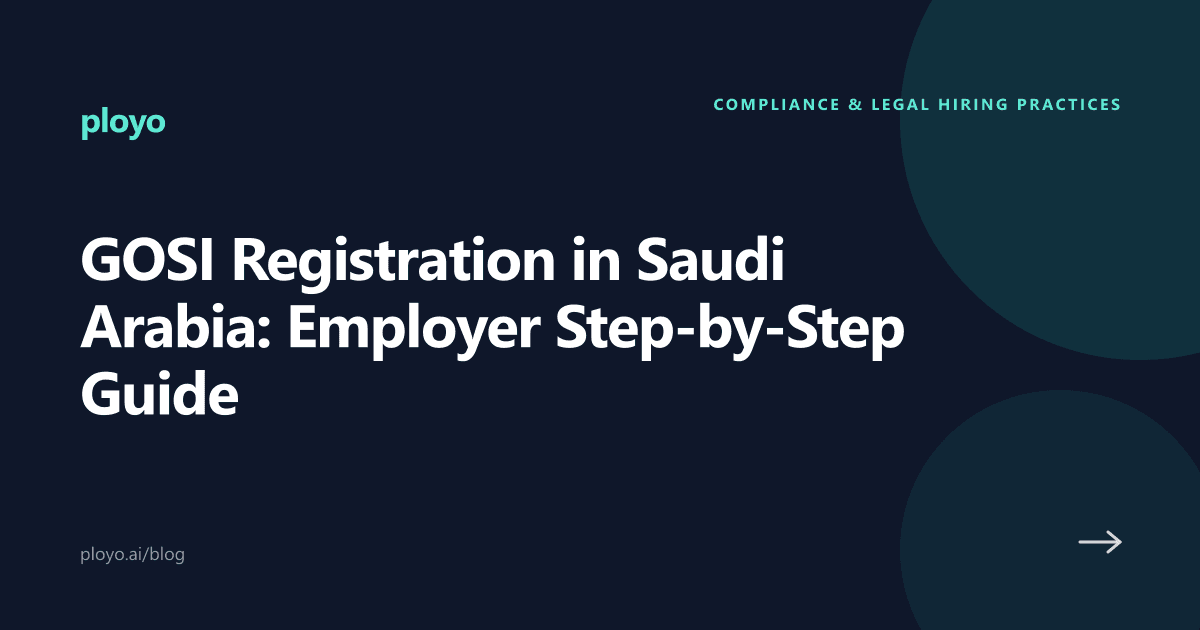 Cover illustration for the Ployo article on registering employees with GOSI in Saudi Arabia